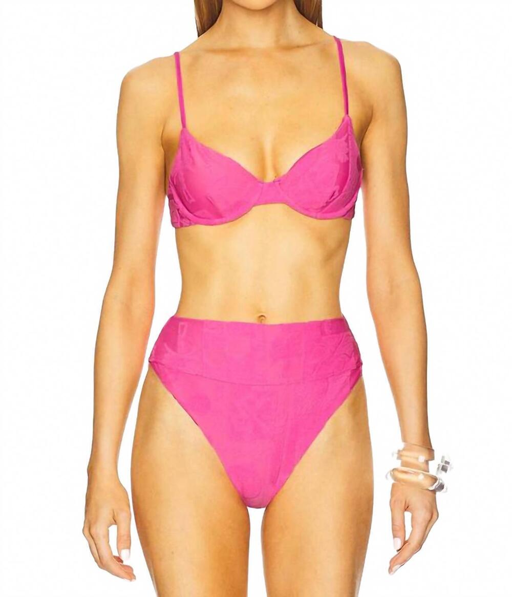 NEW BEACH RIOT camilla stand terry bikini top in strawberry